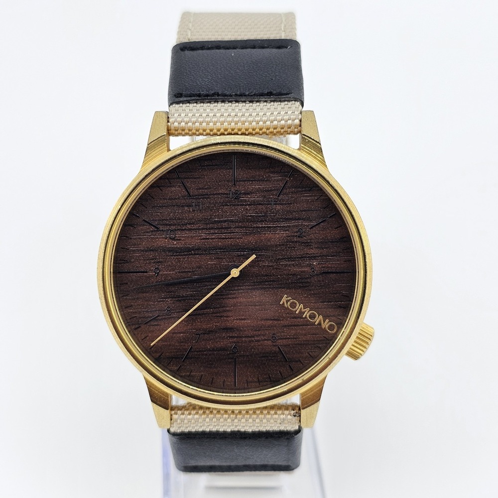 Komono Winston Men's Watch 42MM Brown Dial NEW Tan Nylon Bands NEW Battery‎